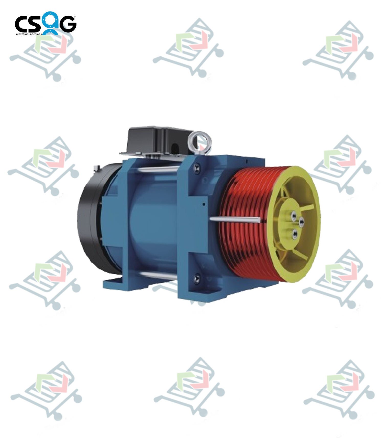 CGAS-E240A 1:6 M/S 800 KG 8.5 KW 240 mm Kasnak 2:1 Askı Dişlisiz Asansör Motoru