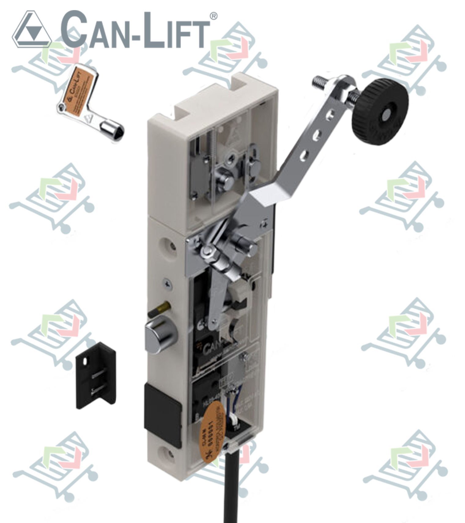 Can Lift CL-06 M-SW-ASW Çift Emniyetli Çift Dilli Asansör Kat Kapı Kilidi (Swichli)