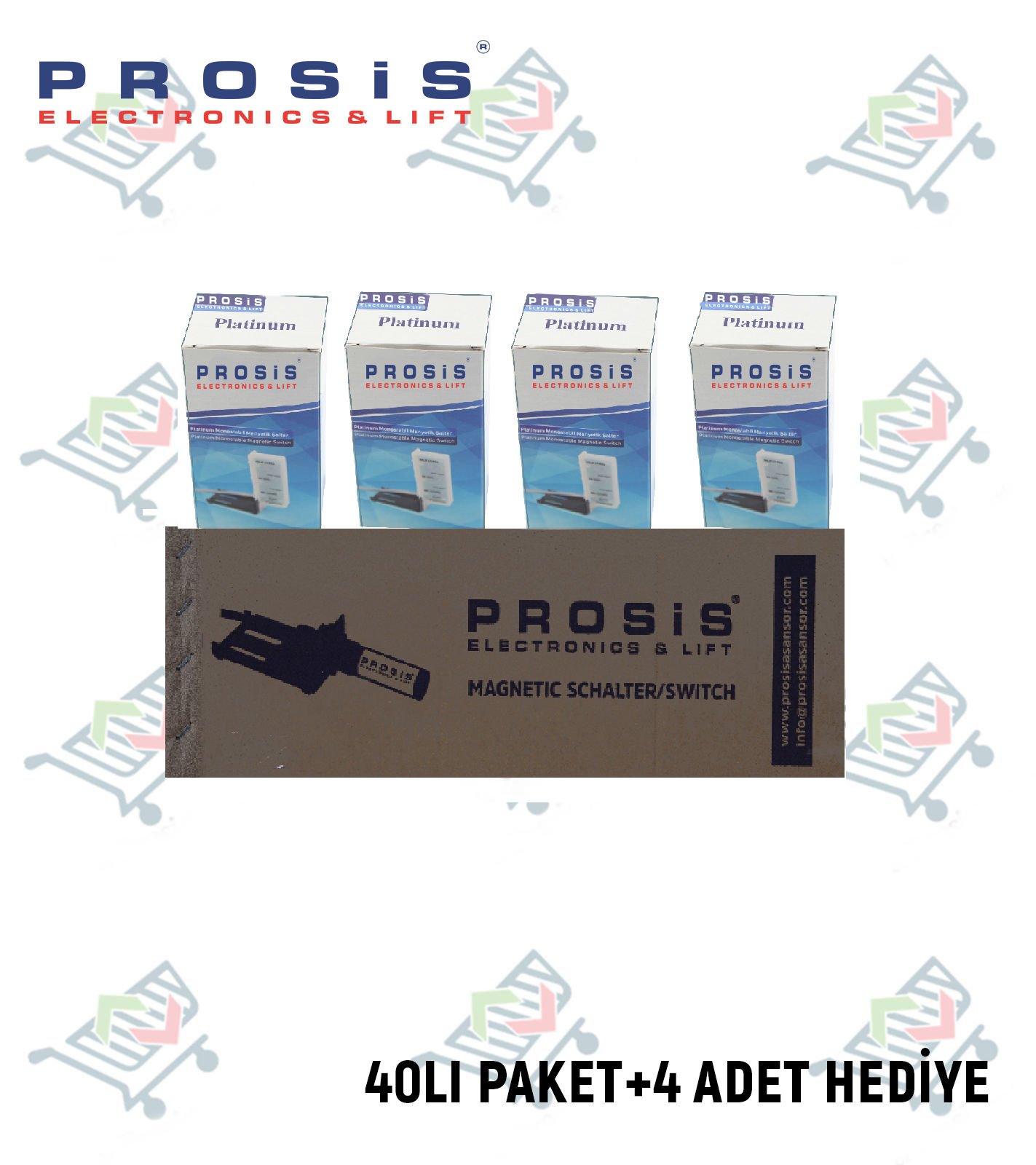 Platinum Monostable Manyetik Şalter (Çift Kontaklı) 40'lı Paket (+4 Adet Hediye)