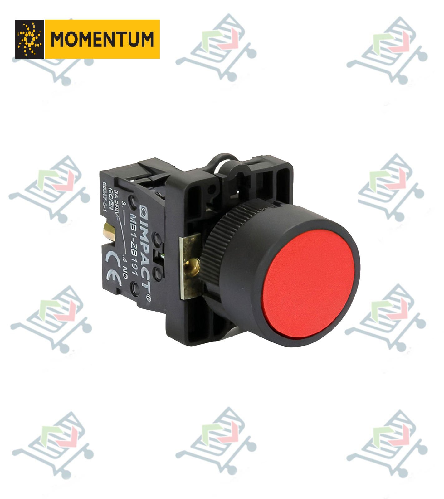 ∅ 22 Plastik Yaylı Buton Kırmızı NC