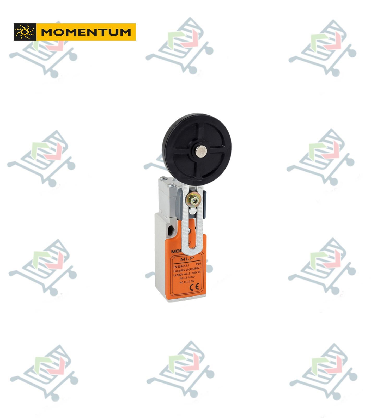 MLP Limit Switch - Plastik Gövde Resetli Döner Ayarlı  Kol Makara ∅50 Kauçuk