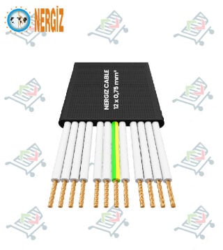 NERGİS FLEXIBLE YASSI KUMANDA KABLOSU 12 x 0,75 YASSI FLEXIBLE 500 METRE