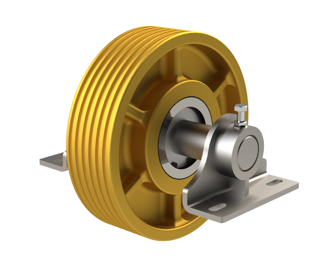 Aspar AP Serisi Aspamid Plus Palanga Kasnağı Ø320 mm 6-7 Kanal Genişlik 104 mm Metal Gövdeli