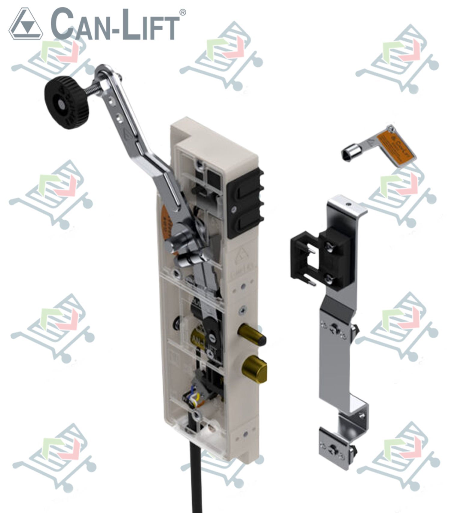 Can Lift CL-05 M-SW Çift Emniyetli Çift Dilli Asansör Kat Kapı Kilidi (Swichli)