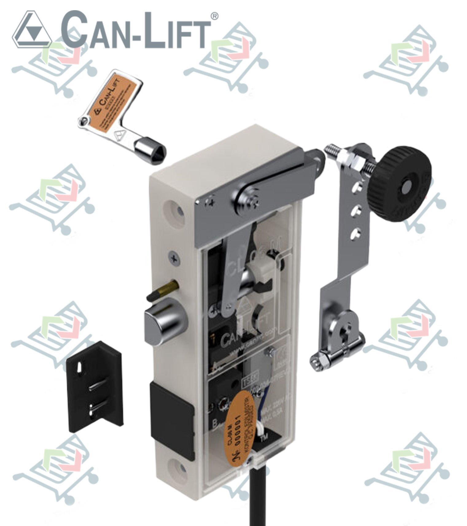 Can Lift CL-06 MD-SW Çift Emniyetli Çift Dilli Asansör Kat Kapı Kilidi (Swichli)