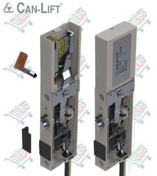 Can Lift CL-06 M-MT-SW Çift Emniyetli Çift Dilli Motor Tahrikli Asansör Kat Kapı Kilidi(Swichli)